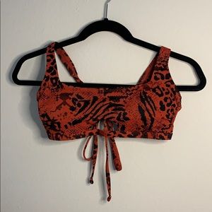 Animal print ribbed bikini top!!